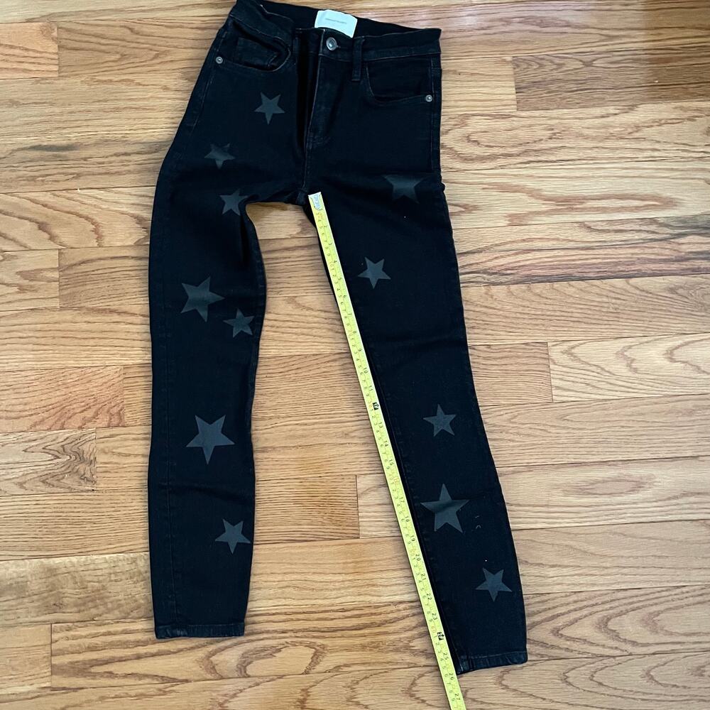 Current/Elliott Stiletto Star Jeans Womens 24 High Waist Black Vineland Crop - Picture 9 of 10